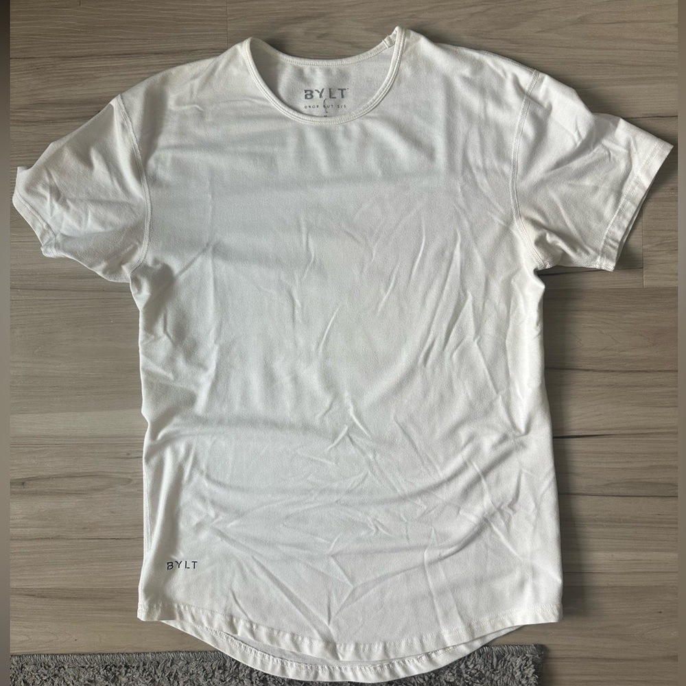 BYLT Men’s white drop cut shirt (BYLT basics)